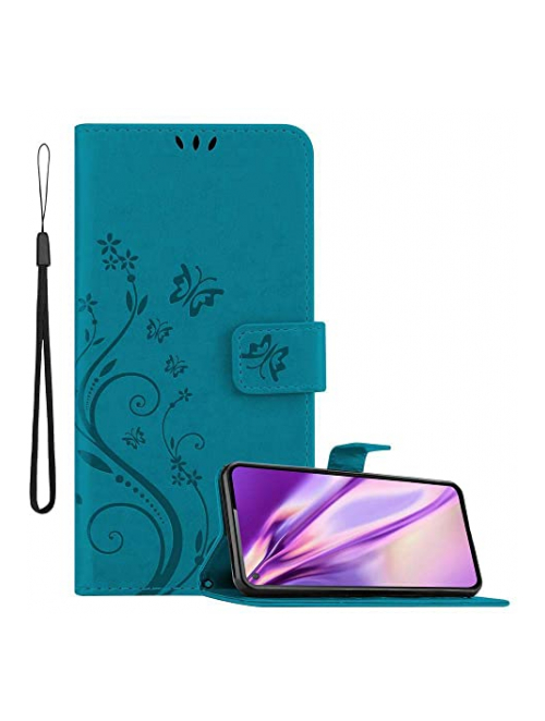 Cadorabo floral blau Kunstleder Handyhülle für Samsung Galaxy A60 Handyhülle24