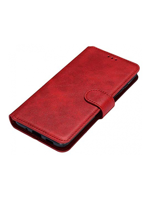 HAOYE Rot Leder Handyhülle für Motorola Moto E6s (2020) Handyhülle24