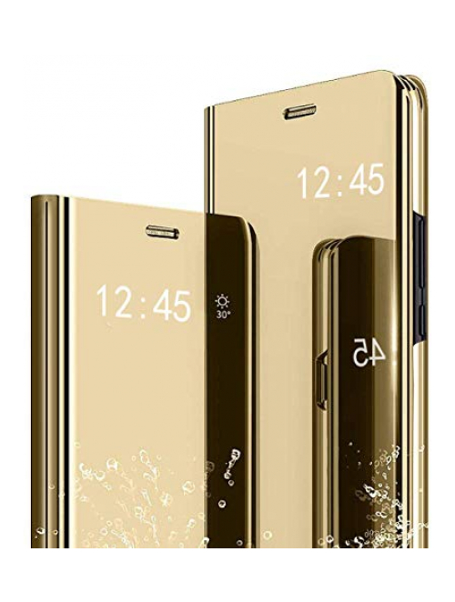 Ysnzaq flip mirror: golden pc+pu leather Handyhülle für Realme 6 Handyhülle24