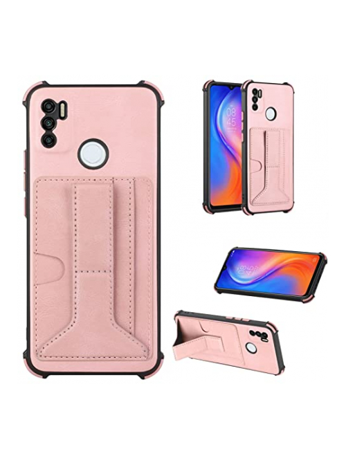 YKTO Rosa Kunstleder Handyhülle für Tecno Spark 6 Air Handyhülle24