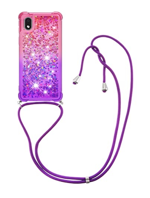 YMCASE pink und lila Silikon Handyhülle für Samsung Galaxy M01 Core Handyhülle24