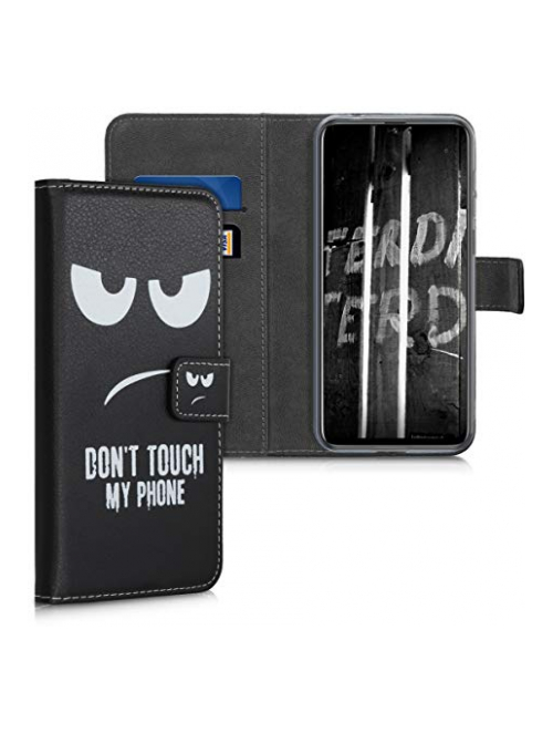 kwmobile Don't touch my Phone Weiß Schwarz Kunstleder Handyhülle für Ulefone Note 7 Handyhülle24