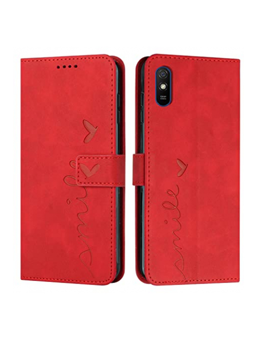 EATCYE Rot Kunstleder Handyhülle für Xiaomi Redmi 9i Handyhülle24