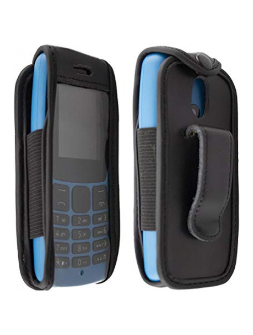 caseroxx Schwarz Leder Handyhülle für Nokia 110 (2019) Handyhülle24