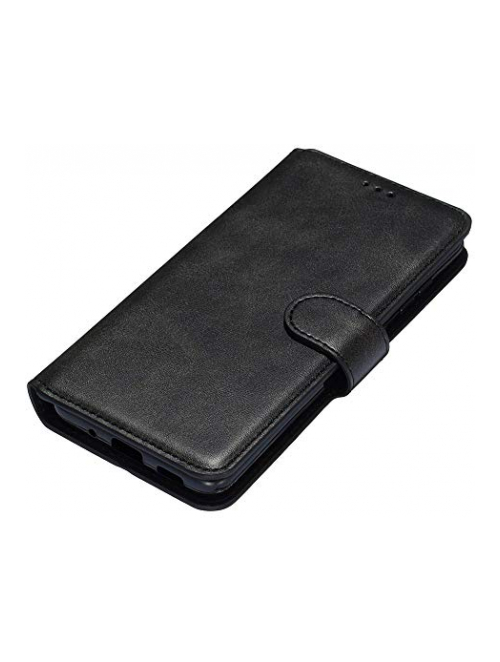HAOYE Schwarz Leder Handyhülle für Motorola Moto E6s (2020) Handyhülle24