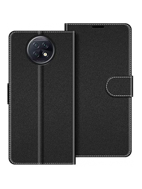 COODIO Schwarz Kunstleder Handyhülle für Xiaomi Redmi Note 9T Handyhülle24