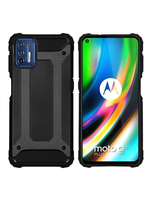 iMoshion Schwarz Kunststoff Handyhülle für Motorola Moto G9 Plus Handyhülle24
