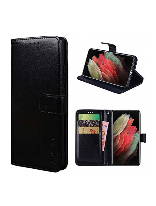 TIANYUE Schwarz soft tpu inner shell + pu leather Handyhülle für OnePlus 7T Pro 5G McLaren Handyhülle24