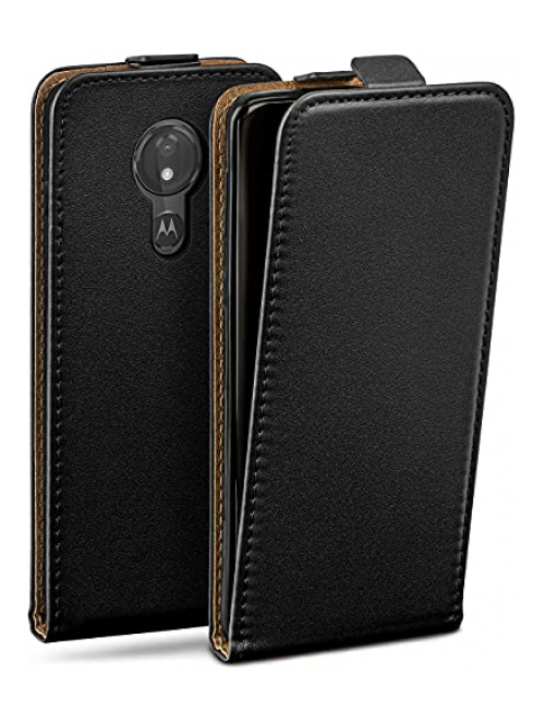 moex Schwarz Kunstleder Handyhülle für Motorola Moto G Power Handyhülle24