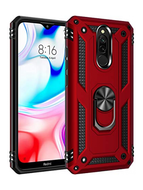 yanzi Rot Leder Handyhülle für Xiaomi Redmi 8A Pro Handyhülle24