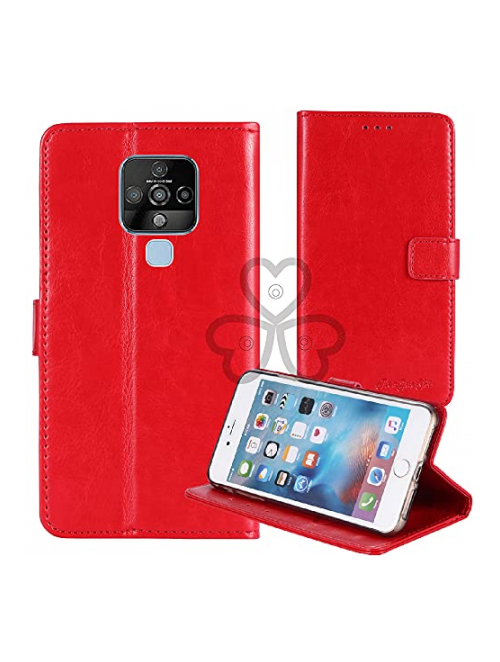 TienJueShi Rot Leder Handyhülle für Tecno Camon 16 Pro Handyhülle24