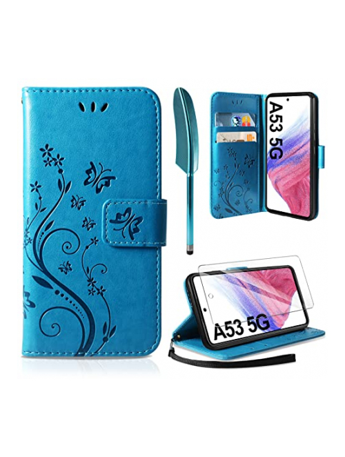 AROYI Blau Leder Handyhülle für Oppo A53 5G Handyhülle24