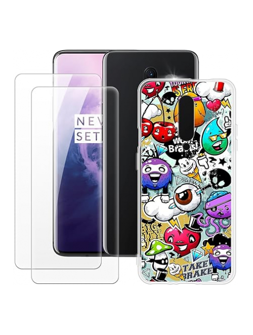 MILEGAO Graffiti TPU Handyhülle für OnePlus 7 Pro 5G Handyhülle24