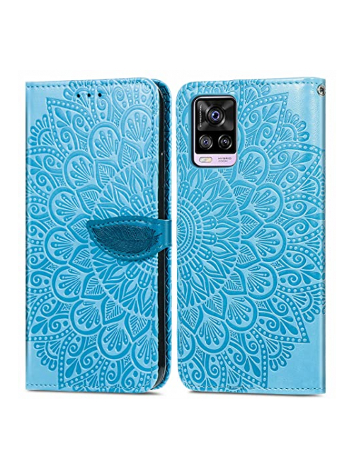 ShinyCase Blau Kunstleder Handyhülle für vivo S7 Handyhülle24