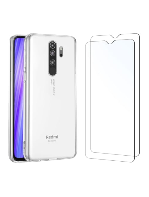 NEW'C Transparent Glas Handyhülle für Xiaomi Redmi 8 Handyhülle24