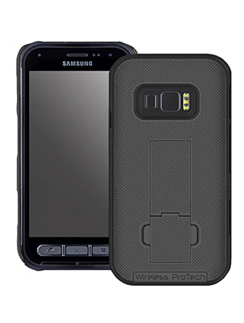 Wireless PROTECH Schwarz Kunststoff Handyhülle für Samsung Galaxy Xcover FieldPro Handyhülle24