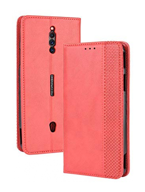 Manyip Rot Leder Handyhülle für ZTE nubia Red Magic 5S Handyhülle24