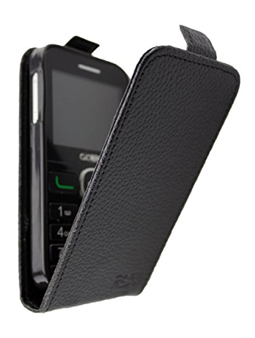 caseroxx Schwarz Kunstleder Handyhülle für alcatel Go Flip V Handyhülle24