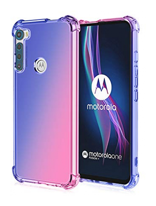 JIAFEI blau rosa TPU Handyhülle für Motorola One Fusion Handyhülle24