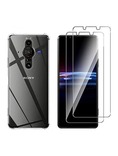 TUTUO Transparent Glas Handyhülle für Sony Xperia Pro Handyhülle24