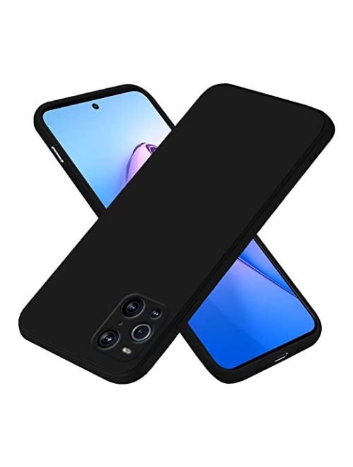 EASSGU Schwarz Silikon Handyhülle für Oppo Find X3 Pro Handyhülle24