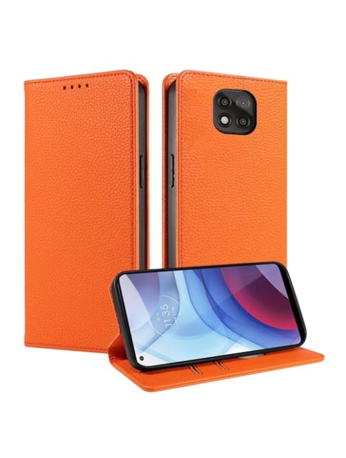 GoodcAcy Orange leder-tpu Handyhülle für Motorola Moto G Power (2021) Handyhülle24