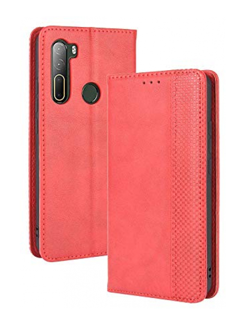 Manyip Rot Leder Handyhülle für HTC U20 5G Handyhülle24