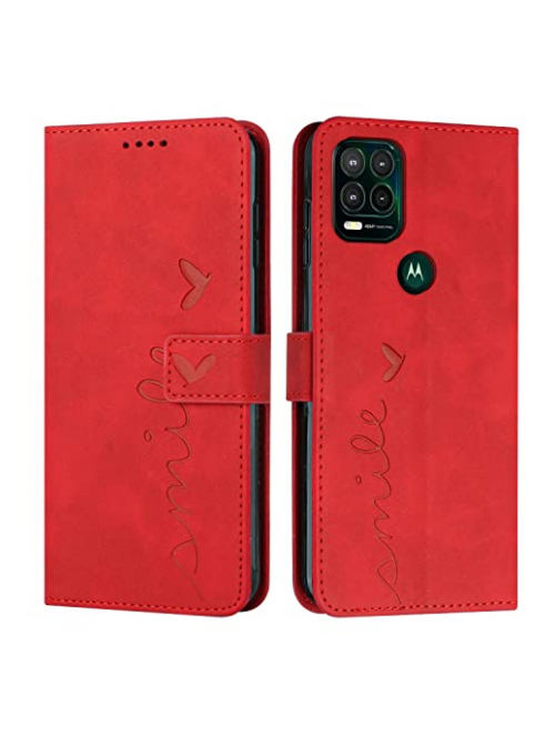 EATCYE Rot Kunstleder Handyhülle für Motorola Moto G Stylus (2021) Handyhülle24
