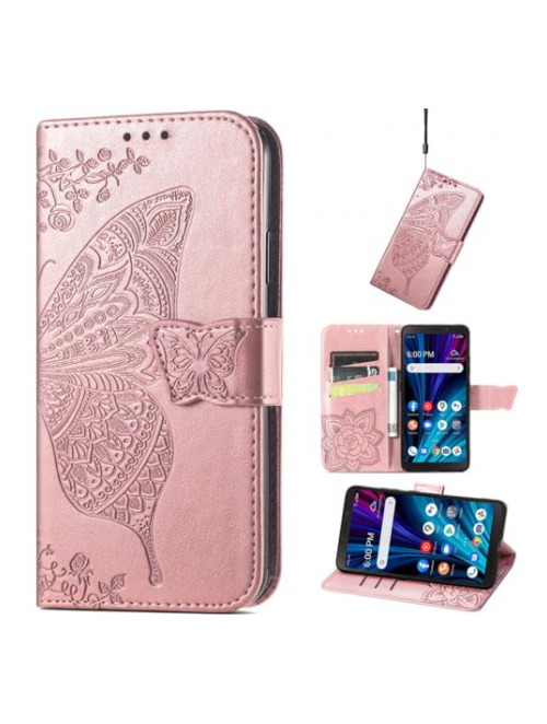 BaiFu butterflies and roses-rose gold leder+tpu Handyhülle für Honor 30 Youth Handyhülle24