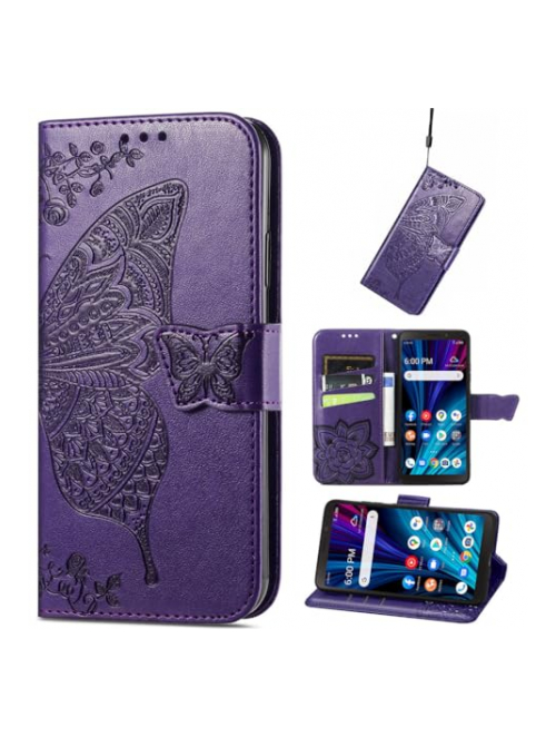 BaiFu butterflies and roses-purple leder+tpu Handyhülle für Honor 30 Youth Handyhülle24