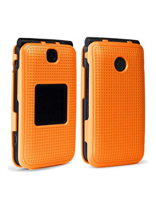 Nakedcellphone orange/abendrot im zickzackmuster (sunset chevron) Kunststoff Handyhülle für alcatel Go Flip V Handyhülle24