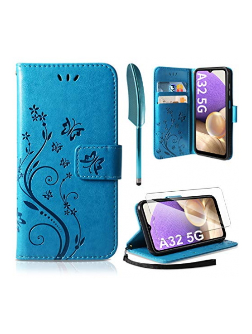 AROYI Blau Kunstleder Handyhülle für Samsung Galaxy A32 5G Handyhülle24