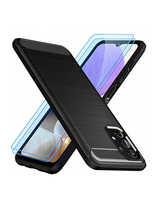 TesRank Schwarz Silikon Handyhülle für Samsung Galaxy A32 5G Handyhülle24
