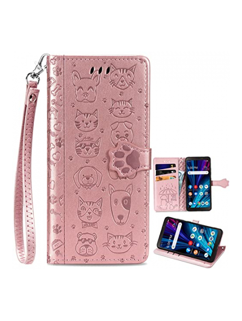 BaiFu nokia c2 2nd-pink-a Leder Handyhülle für Nokia C2 Handyhülle24