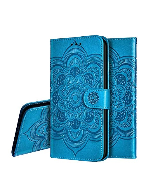 IMEIKONST ld mandala blue Leder Handyhülle für Xiaomi Mi 9 SE Handyhülle24