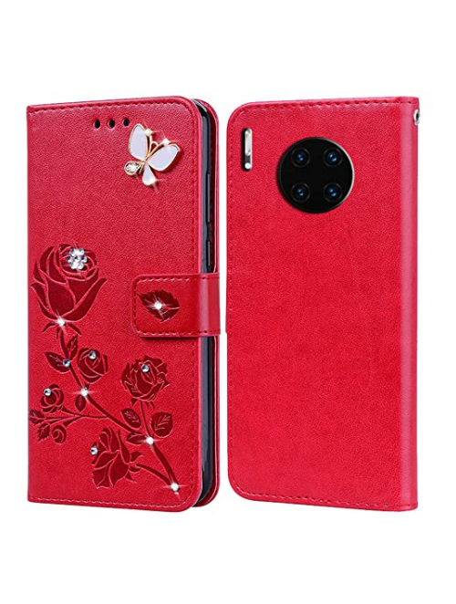 BIIULHCI Rot Leder Handyhülle für Huawei Mate 30 Pro 5G Handyhülle24