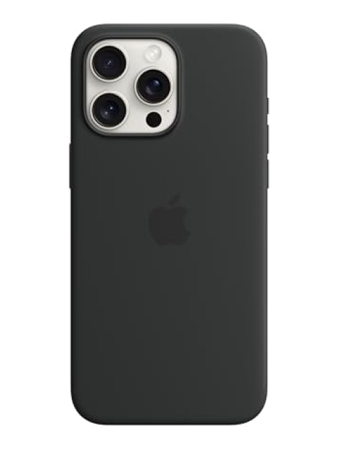 Apple shwarz Silikon Handyhülle für Apple iPhone 15 Pro Max Handyhülle24