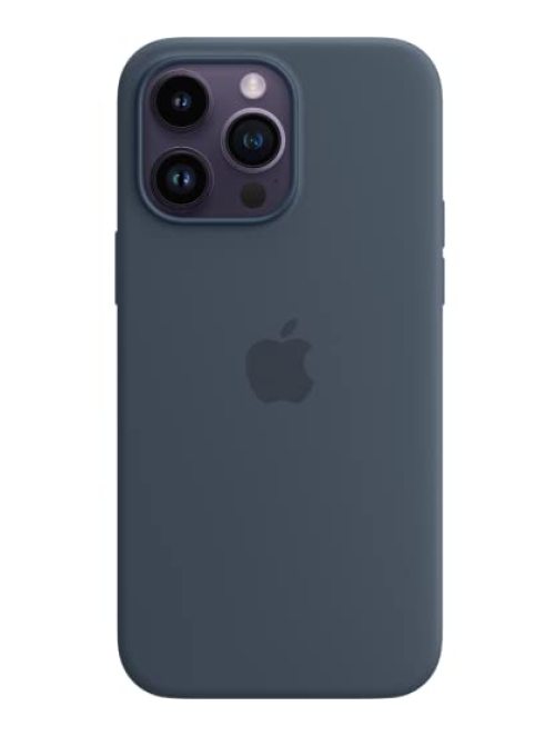 Apple sturmblau Silikon Handyhülle für Apple iPhone 14 Pro Max Handyhülle24