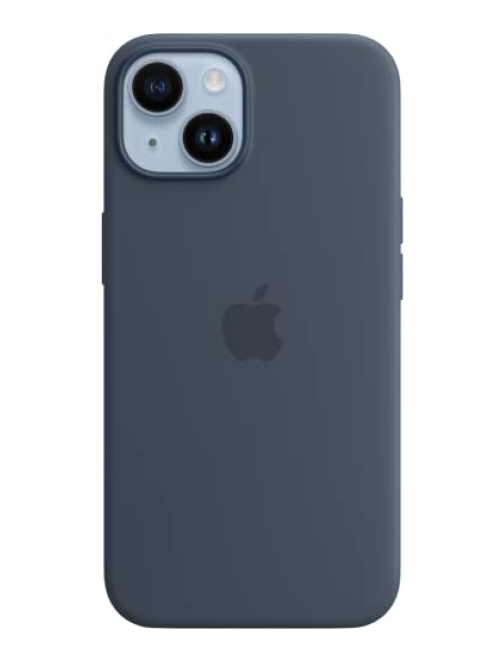 Apple sturmblau Silikon Handyhülle für Apple iPhone 14 Handyhülle24