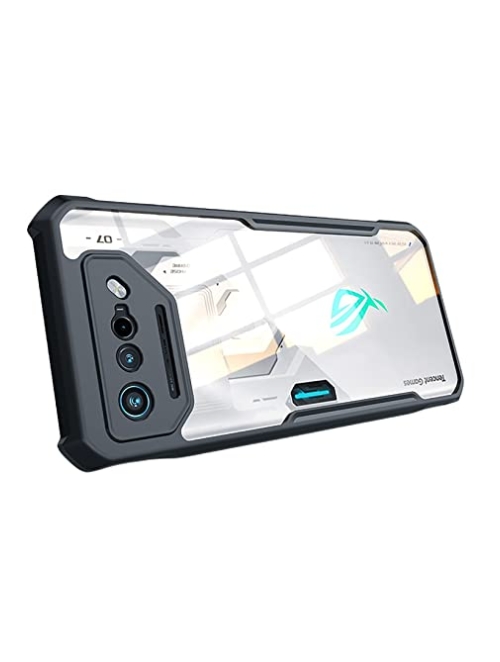 GIOPUEY Schwarz Kunststoff Handyhülle für Asus ROG Phone 7 Handyhülle24