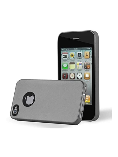 Cadorabo Metallic Grau TPU Handyhülle für Apple iPhone 4s Handyhülle24