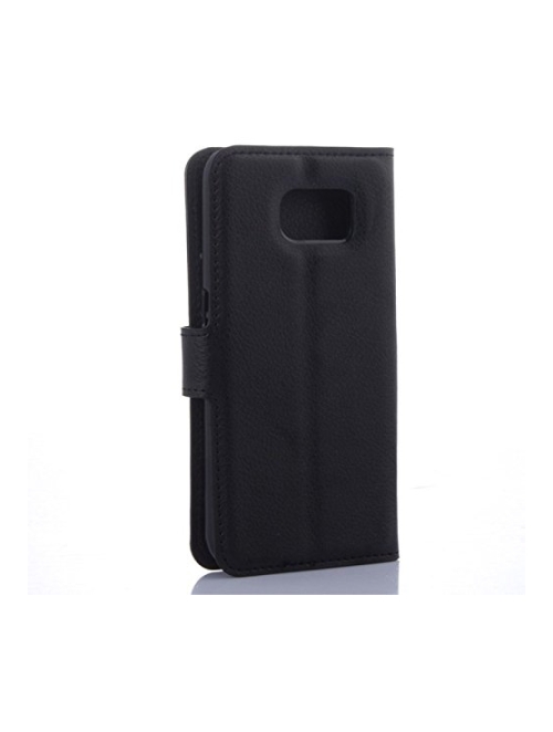 COPHONE Schwarz Leder Handyhülle für Samsung Galaxy S6 Plus Handyhülle24