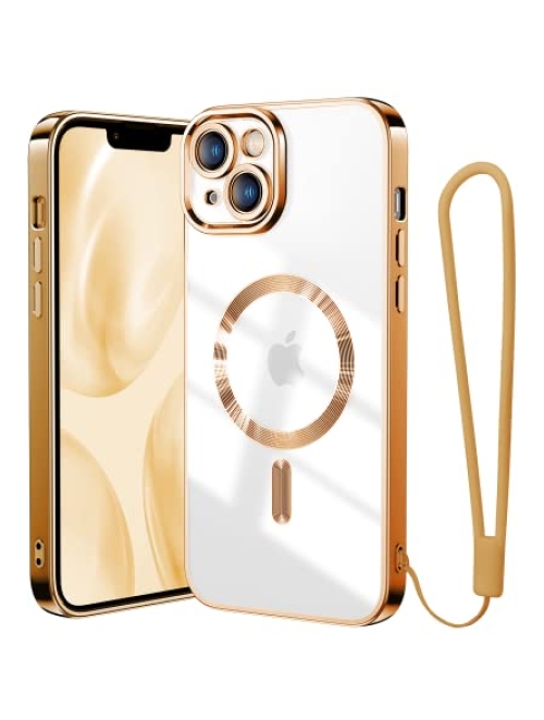 Meifigno messing gold TPU Handyhülle für Apple iPhone 14 Plus Handyhülle24