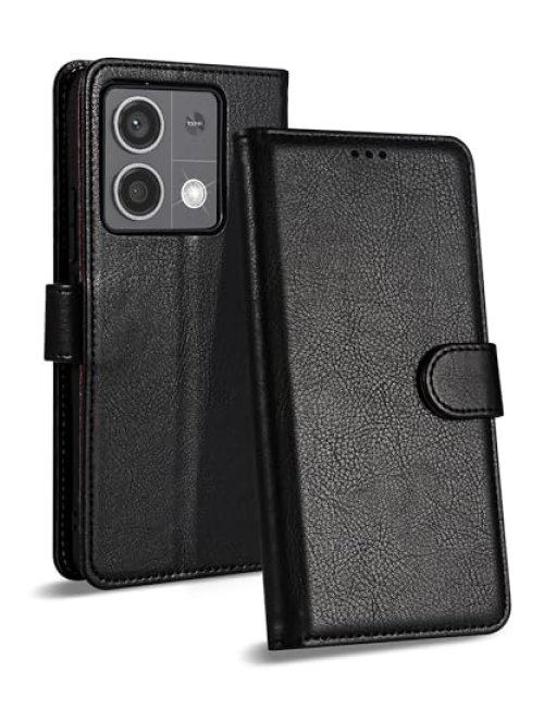 Case Collection Schwarz rfid pu-kunstleder mit einem tpu-gel-etui Handyhülle für Xiaomi Redmi Note 13 Handyhülle24
