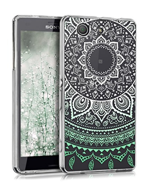 kwmobile mintgrün weiß transparent TPU Handyhülle für Sony Xperia Z3 Tablet Compact Handyhülle24
